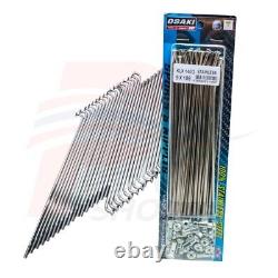 Rayon et écrou en acier inoxydable 9x186, 9x203 KLX14G, KLX150 (Jante avant 19 + arrière 17)