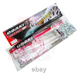 Rayon et écrou en acier inoxydable 9x186, 9x203 KLX14G, KLX150 (Jante avant 19 + arrière 17)