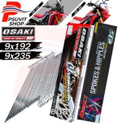 Rayons et écrous en acier inoxydable 9x192+9x235 pour CRF250 CRF300 (Jante avant 21+ arrière 18)