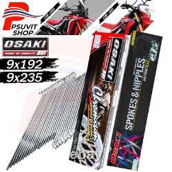 Rayons et nipples 100% en acier inoxydable 9x192+9x235 pour CRF250-300 (Jante avant 21+ arrière 18)