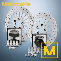 Rotor à rayons Harley Super Spoke 11,8 11,5 avec plaquettes de frein pour modèles Dyna, kit avant et arrière