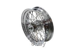 Roue à rayons avant ou arrière de 16 pouces x 4,00 pouces compatible avec Harley Davidson