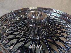 Roue à rayons noirs FAT 52 de 16x3.5 d'occasion Nice! pour Harley 2003-07 Chrome 16 MAMMOTH