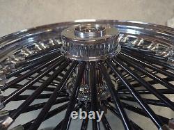 Roue à rayons noirs FAT 52 de 16x3.5 d'occasion Nice! pour Harley 2003-07 Chrome 16 MAMMOTH