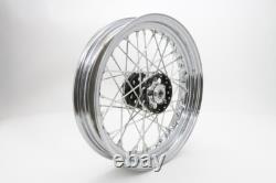 Roue à rayons réplique avant ou arrière de 16 pouces x 3,00 pouces compatible avec Harley Davidson