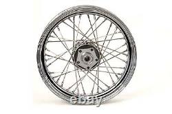 Roue à rayons réplique de 16 pouces x 3,50 pouces pour l'avant ou l'arrière compatible avec Harley Davidson