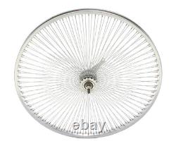Roue avant ou roue arrière Vintage Lowrider 26 Dayton à rayons de 144, 14g, axe de 3/8, chrome