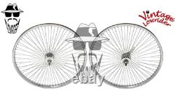 Roue de vélo vintage Lowrider 24 Chrome 72 rayons 14G avant ou à rétrofrein