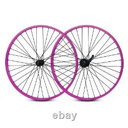 Roue en alliage de vélo à coaster rose 26x 32mm 36 rayons avant et arrière Beach Cruiser