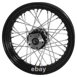 Roue noire/chrome à 40 rayons AV/AR 16 x 3.00 pour Big Twin 1973-1984 (51685)