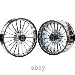 Roues Avant et Arrière Hoprousa pour Harley Breakout 2018+ Aluminium Chrome 21 et 18 pouces