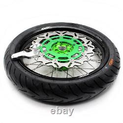 Roues Supermoto KKE 3.5/4.25'' pour KAWASAKI KX250F 2006-2019/2021 KX450F Pneus