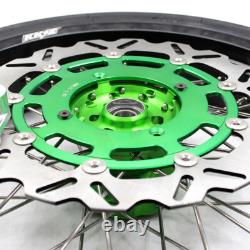 Roues Supermoto KKE 3.5/4.25'' pour KAWASAKI KX250F 2006-2019/2021 KX450F Pneus