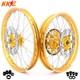 Roues &agrave; Rayons Kke 21-19 Mx Compatibles Suzuki Rm125 Rm250 1996-2000 Jantes Et Moyeux Cnc Dor&eacute;s
