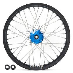 Roues à rayons avant et arrière 21x1.6 & 18x2.15 avec moyeux bleus et jantes noires pour Talaria Sting