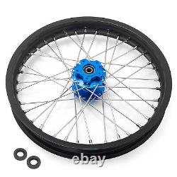 Roues à rayons avant et arrière 21x1.6 & 18x2.15 avec moyeux bleus et jantes noires pour Talaria Sting