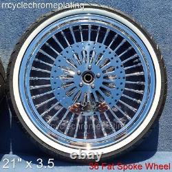 Roues à rayons larges Chrome 36 21F 16R Pneus Rotor Harley Touring 09-23 Street Glide