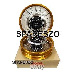Roues à rayons tubeless dorées adaptées pour Royal Enfield Himalayan 450