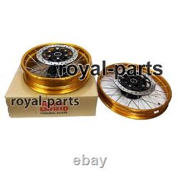 Roues à rayons tubeless dorées compatibles avec Royal Enfield Himalayan 450