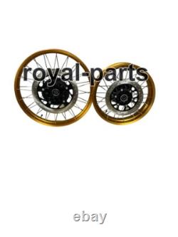 Roues à rayons tubeless dorées compatibles avec Royal Enfield Himalayan 450