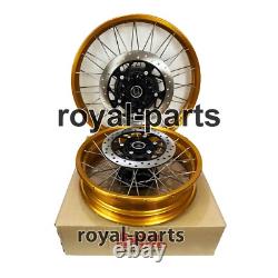 Roues à rayons tubeless dorées compatibles avec Royal Enfield Himalayan 450