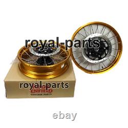 Roues à rayons tubeless dorées compatibles avec Royal Enfield Himalayan 450