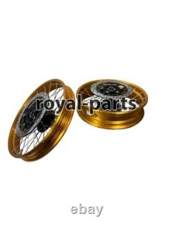 Roues à rayons tubeless dorées compatibles avec Royal Enfield Himalayan 450