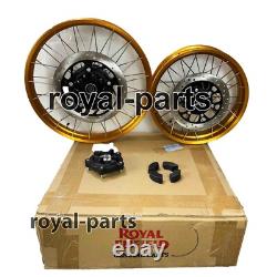 Roues à rayons tubeless dorées compatibles avec Royal Enfield Himalayan 450