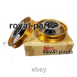 Roues à rayons tubeless dorées compatibles avec Royal Enfield Himalayan 450