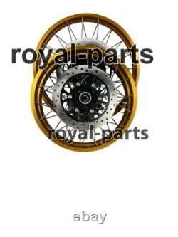 Roues à rayons tubeless dorées compatibles avec Royal Enfield Himalayan 450