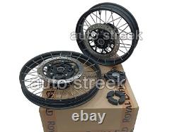 Roues à rayons tubeless noires avant et arrière Genuine Royal Enfield Himalayan 450