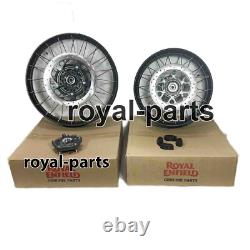 Roues à rayons tubeless noires avant et arrière adaptées pour Royal Enfield Himalayan 450