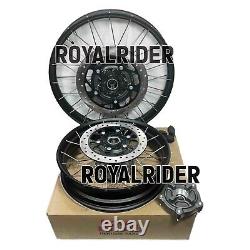 Roues à rayons tubeless noires avant et arrière adaptées pour Royal Enfield Himalayan 450