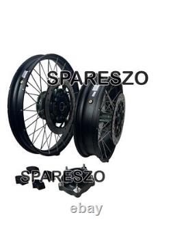 Roues à rayons tubeless noires avant et arrière adaptées pour Royal Enfield Himalayan 450