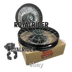 Roues à rayons tubeless noires avant et arrière adaptées pour Royal Enfield Himalayan 450