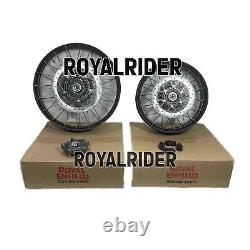 Roues à rayons tubeless noires avant et arrière adaptées pour Royal Enfield Himalayan 450