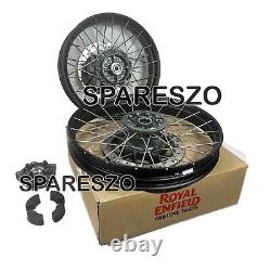 Roues à rayons tubeless noires avant et arrière adaptées pour Royal Enfield Himalayan 450