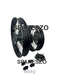 Roues à rayons tubeless noires avant et arrière adaptées pour Royal Enfield Himalayan 450