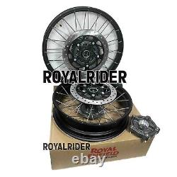 Roues à rayons tubeless noires avant et arrière adaptées pour Royal Enfield Himalayan 450