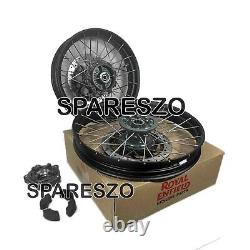 Roues à rayons tubeless noires avant et arrière adaptées pour Royal Enfield Himalayan 450