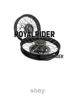 Roues à rayons tubeless noires avant et arrière adaptées pour Royal Enfield Himalayan 450