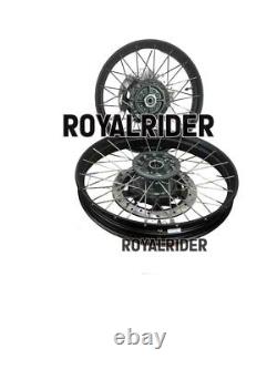 Roues à rayons tubeless noires avant et arrière adaptées pour Royal Enfield Himalayan 450