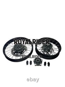 Roues à rayons tubeless noires avant et arrière adaptées pour Royal Enfield Himalayan 450