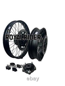 Roues à rayons tubeless noires avant et arrière adaptées pour Royal Enfield Himalayan 450