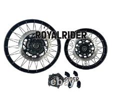 Roues à rayons tubeless noires avant et arrière adaptées pour Royal Enfield Himalayan 450