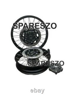 Roues à rayons tubeless noires avant et arrière adaptées pour Royal Enfield Himalayan 450