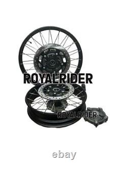 Roues à rayons tubeless noires avant et arrière adaptées pour Royal Enfield Himalayan 450
