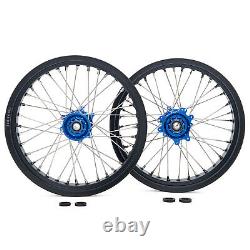 Roues avant et arrière à 17 rayons, moyeux bleus et jantes noires pour Sur-Ron Ultra Bee E-Bike