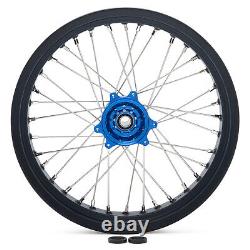 Roues avant et arrière à 17 rayons, moyeux bleus et jantes noires pour Sur-Ron Ultra Bee E-Bike