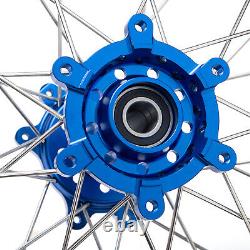 Roues avant et arrière à 17 rayons, moyeux bleus et jantes noires pour Sur-Ron Ultra Bee E-Bike